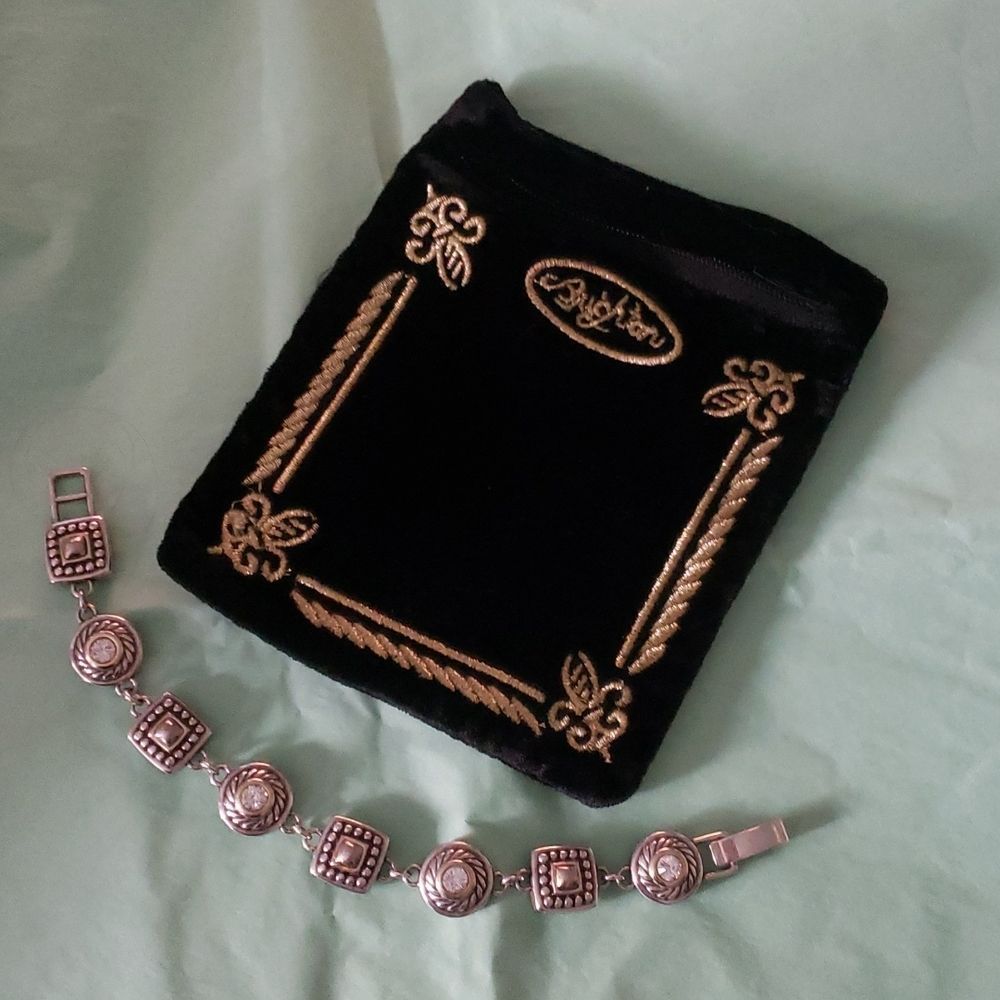 Beautiful Brighton HEIRESS Silver Plated Gold Plated Crystal Disc Link Bracelet